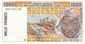 West African States 1000 Francs, 2001
